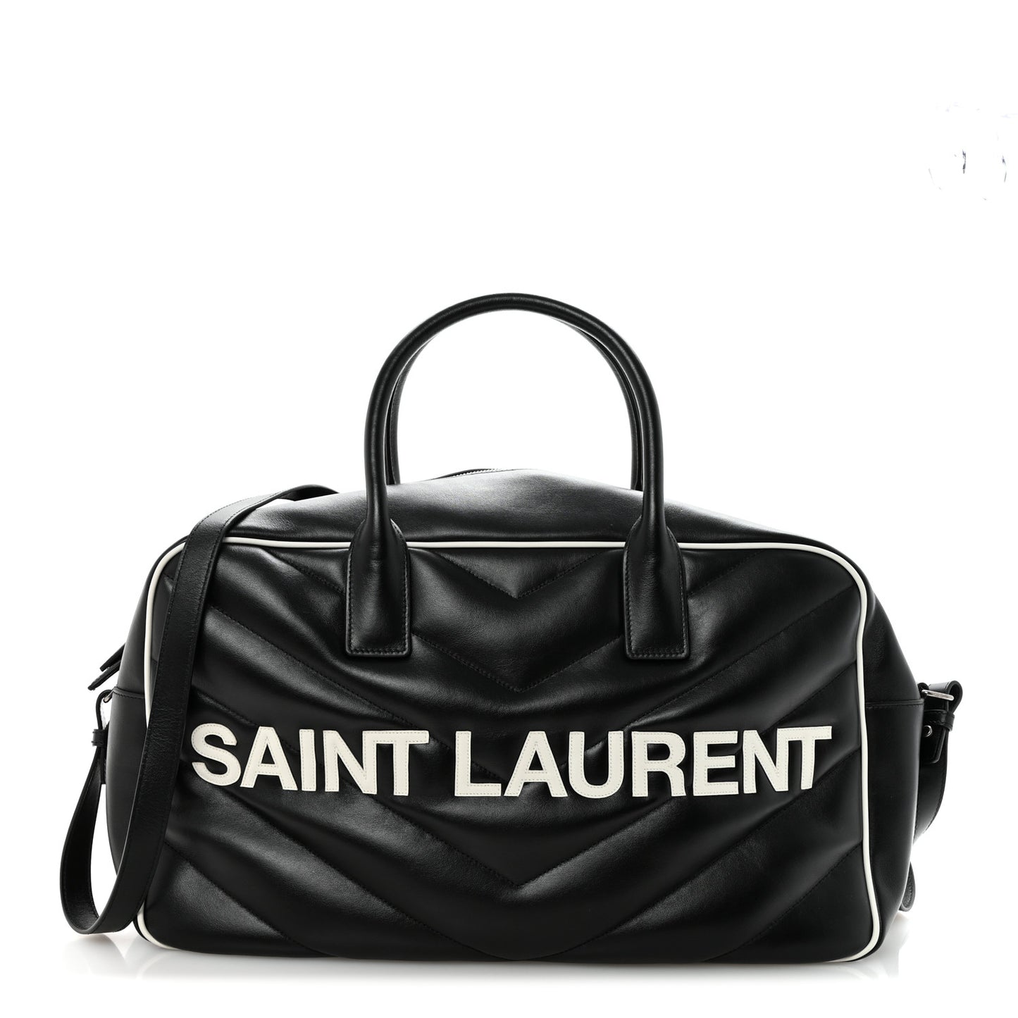 Calfskin Medium Miles Logo Bowler Duffel Bag Black