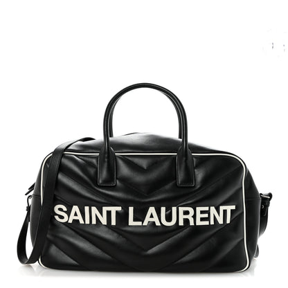Saint Laurent Calfskin Medium Miles Logo Bowler Duffel Bag Black 1 of 9