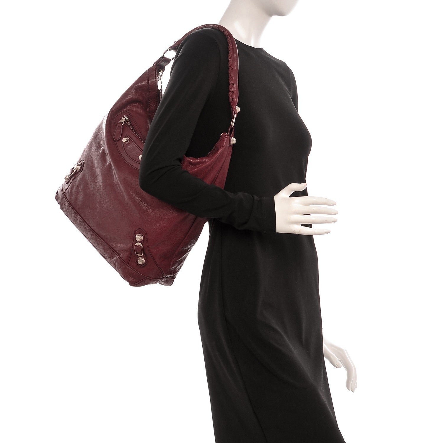 Balenciaga Agneau Giant 12 Silver Hardware Day Hobo Cassis 2 of 7