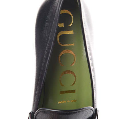 Gucci Goatskin Houdan Mid Heel Platform Loafers 40 Black 7 of 9