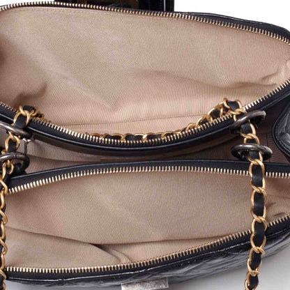 Chanel Glazed Calfskin Mademoiselle Zip Shopping Tote Black 8 of 10