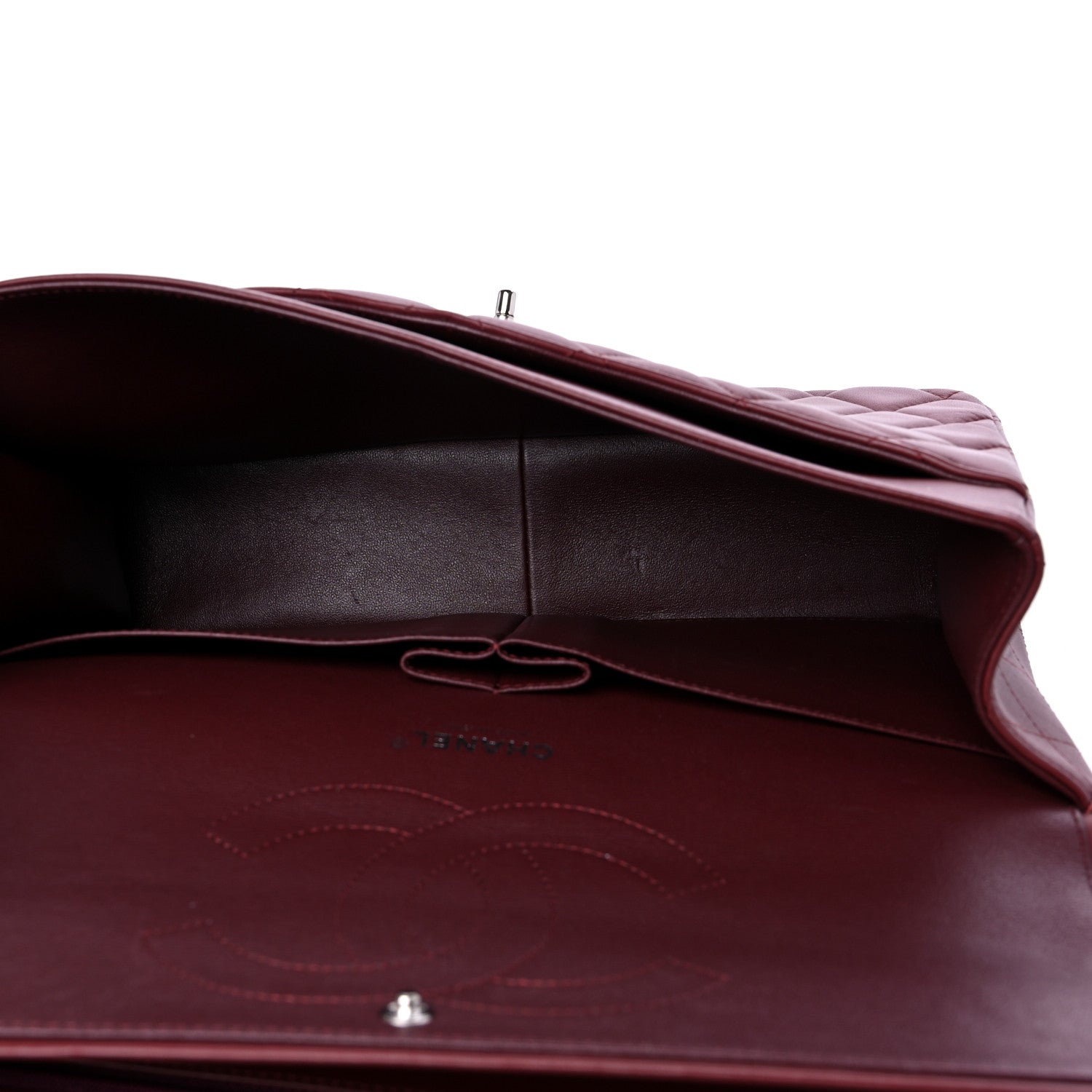 Chanel Lambskin Quilted Jumbo Double Flap Burgundy 5 of 16
