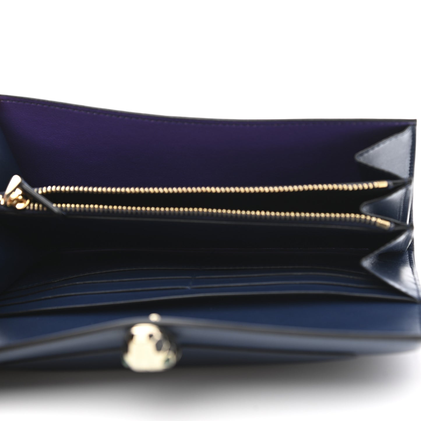 Calfskin Serpenti Forever Wallet Blue