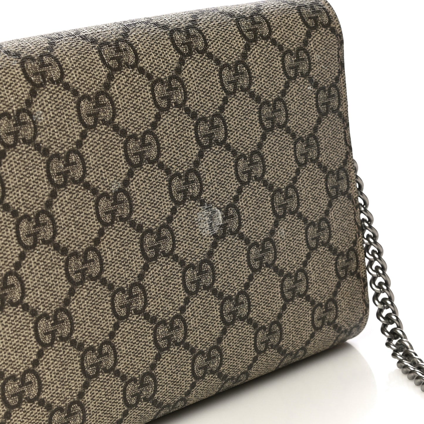 GG Supreme Monogram Mini Dionysus Chain Wallet Beige Taupe