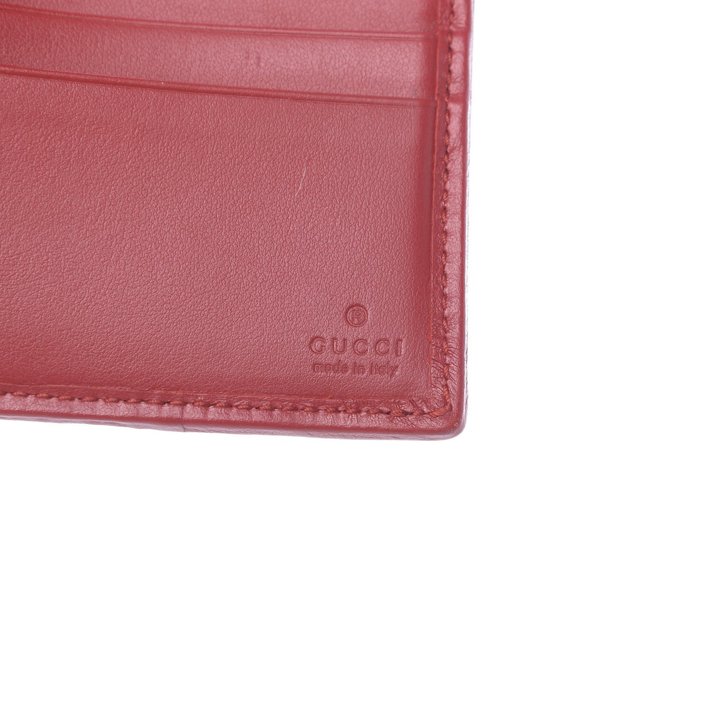 Calfskin G Rhombus Quilted Bi-Fold Wallet Hibiscus Red