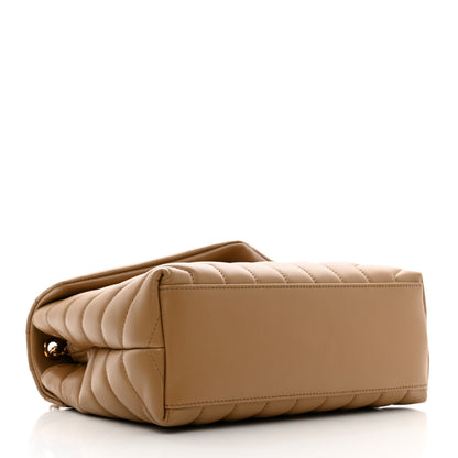 Saint Laurent Calfskin Y Quilted Monogram Small Loulou Chain Satchel Dark Beige 4 of 10