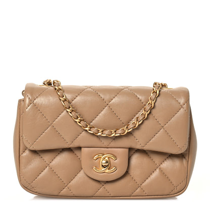 Chanel Lambskin Quilted Mini Heart Charms Flap Beige 1 of 12