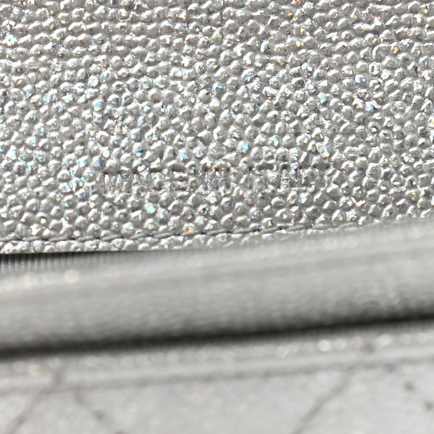 Chanel Glittered Metallic Caviar Quilted Flap Card Holder Wallet Silver 7 of 9