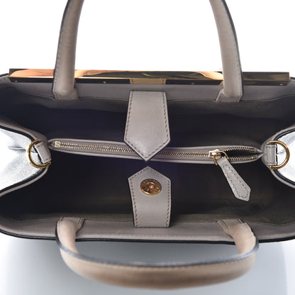 Fendi Vitello Elite Monster Petite 2Jours Tote Multicolor Black Grigio Polvere Multicolor 6 of 15