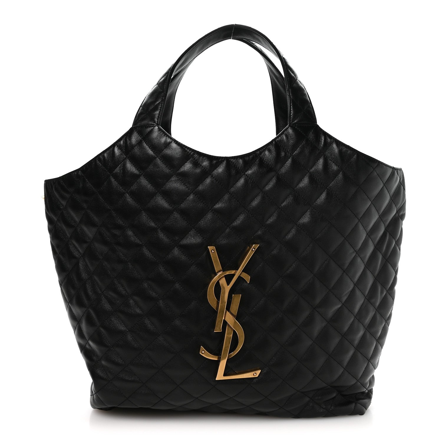 Saint Laurent Lambskin Quilted Maxi Icare Shopping Tote Black 1 of 10