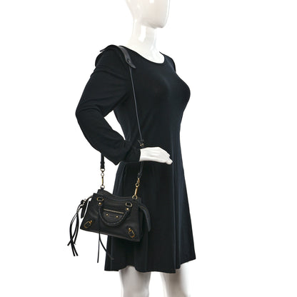 Balenciaga Grained Calfskin Neo Classic Gold Hardware Nano City Crossbody Black 2 of 8