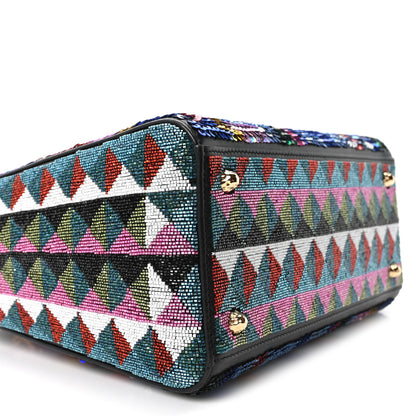 Christian Dior X OLGA TITUS Lambskin Sequin Beaded Medium Lady Dior Art Black Multicolor 9 of 10
