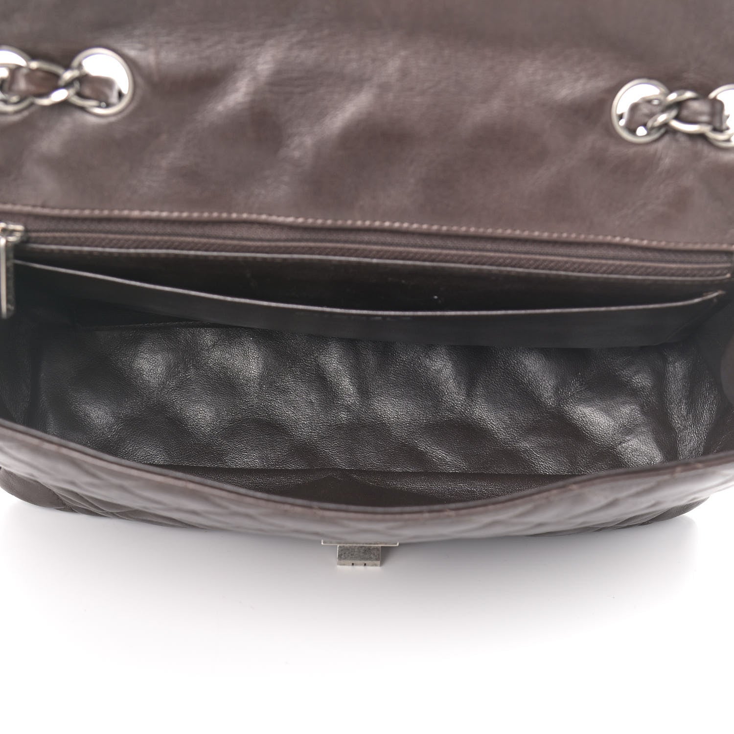 Chanel Washed Lambskin Quilted Jumbo Hybrid Reissue Flap Dark Brown 4 of 11
