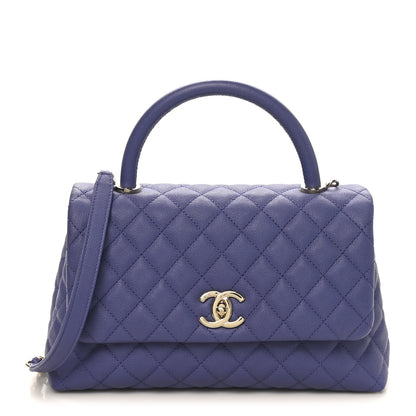 Chanel Caviar Quilted Small Coco Handle Flap Dark Purple 1 of 10