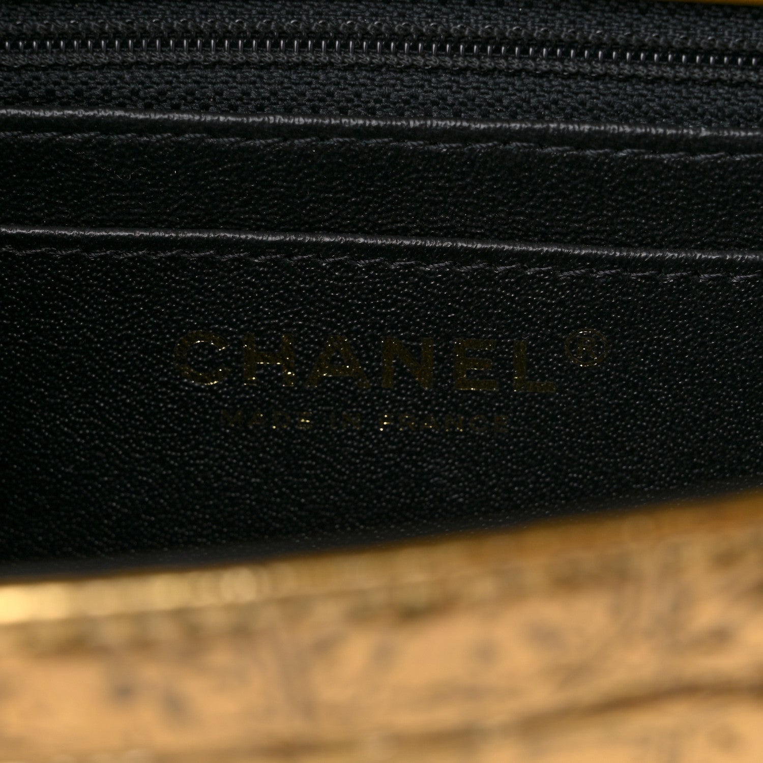 Chanel Metallic Calfskin Crocodile Embossed Cocodile Rectangular Mini Flap Gold 6 of 9