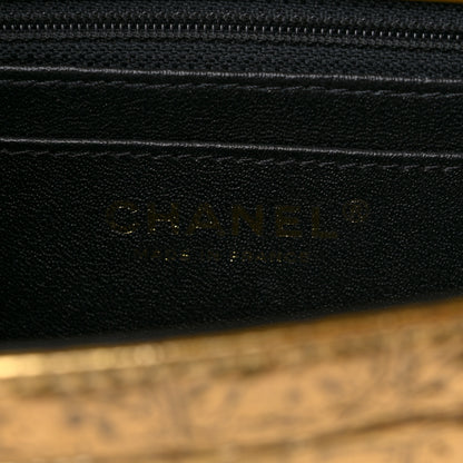 Chanel Metallic Calfskin Crocodile Embossed Cocodile Rectangular Mini Flap Gold 6 of 9
