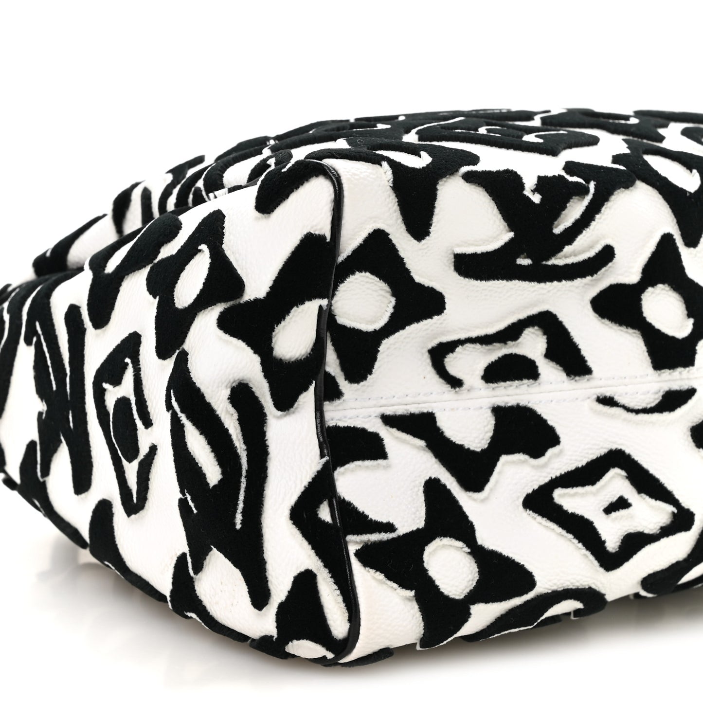 X UF Tufted Monogram Speedy Bandouliere 25 White Black