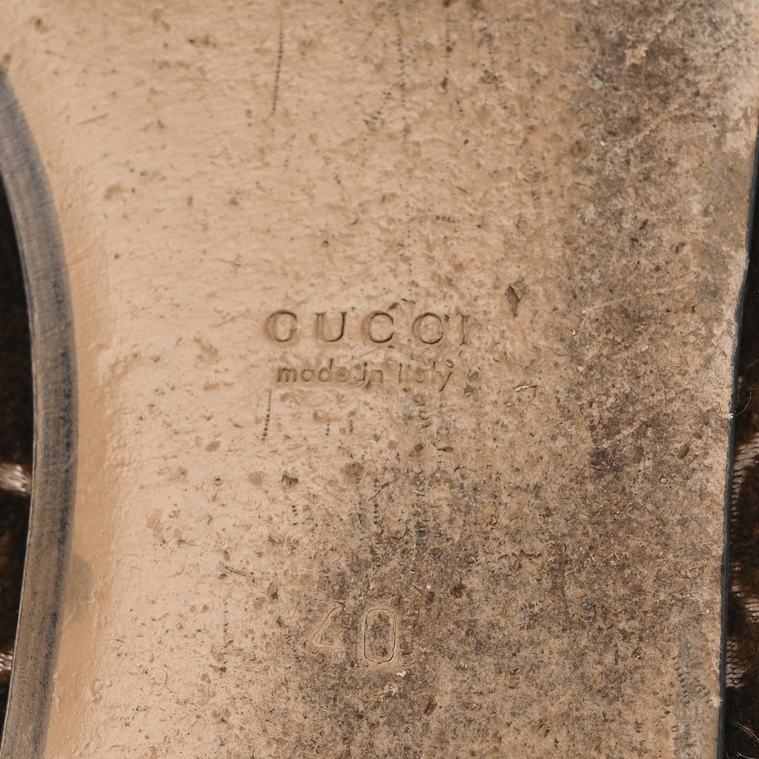 Gucci Velvet GG Monogram Fur Womens Princetown Slippers 40 Brown Black Natural 7 of 8