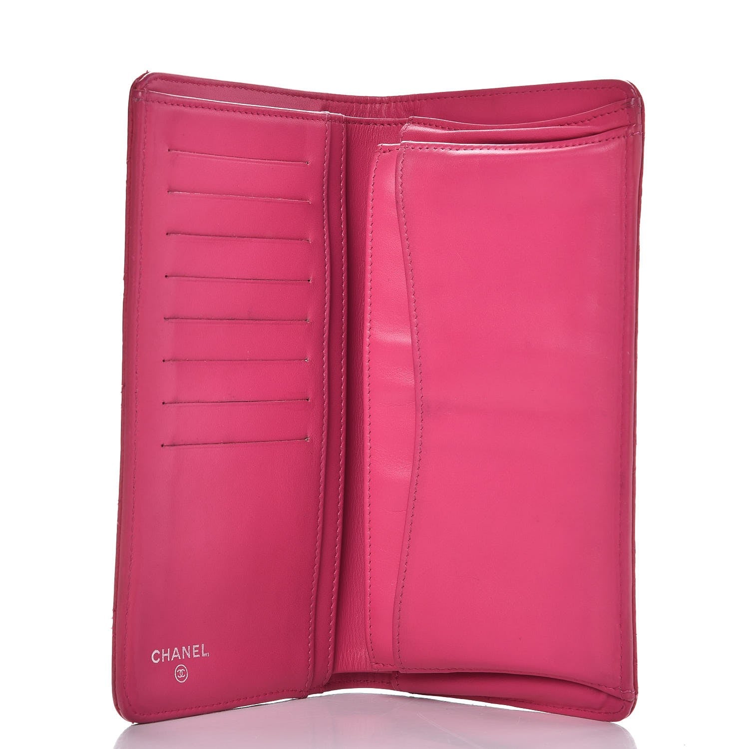 Chanel Iridescent Caviar Quilted Yen Wallet Pink 5 of 17