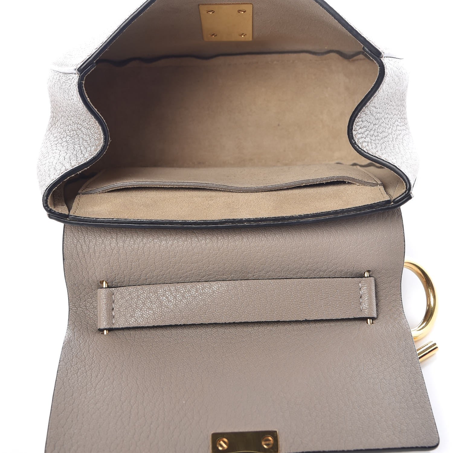 Chloe Grained Lambskin Mini Drew Shoulder Bag Motty Grey 5 of 9