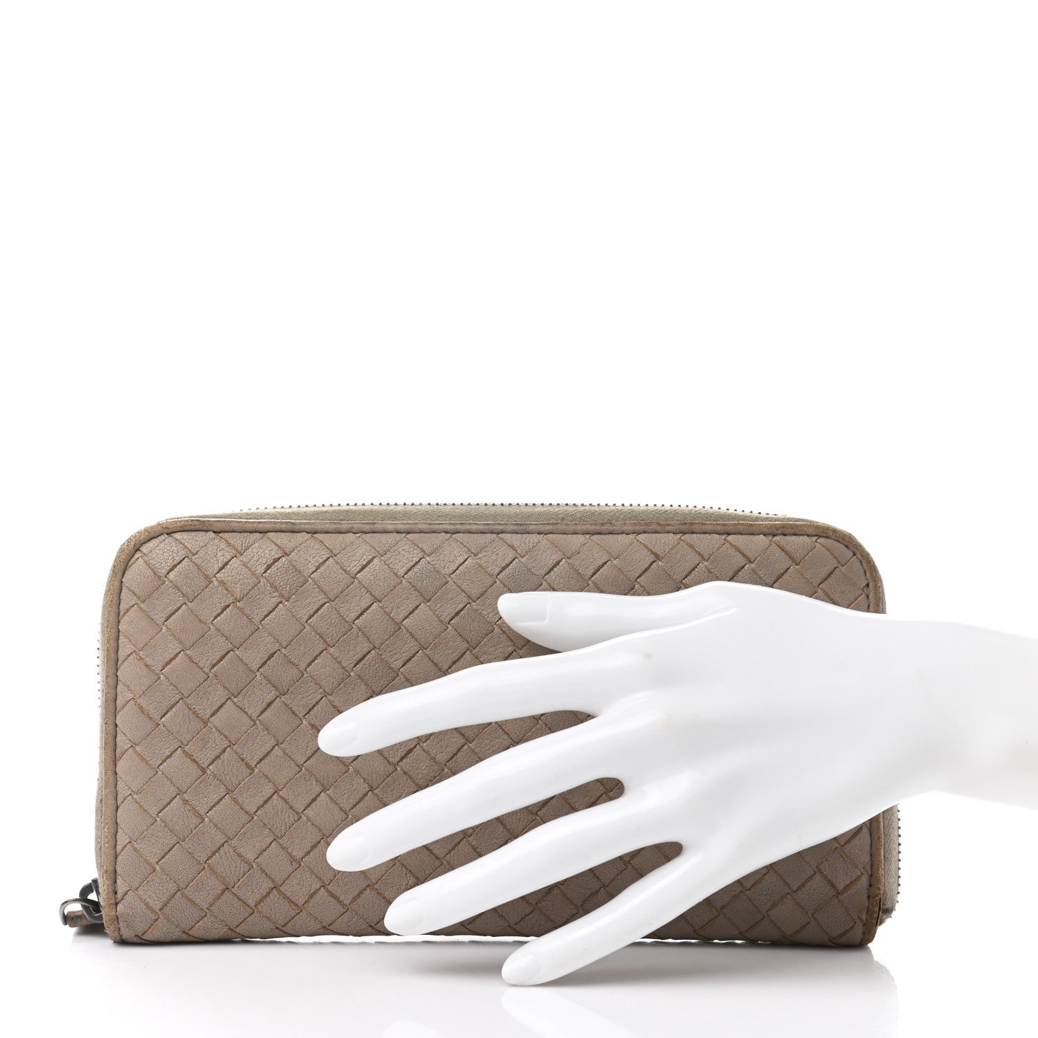 Bottega Veneta Nappa Intrecciato Zip Around Wallet Mink 2 of 10