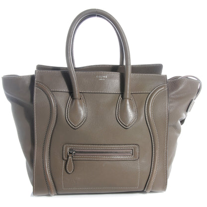 Celine Drummed Calfskin Mini Luggage Bag Souris 1 of 7