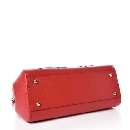 Dolce & Gabbana Dauphine Studded Medium DG Family Patch Miss Sicily Satchel Red 4 of 13