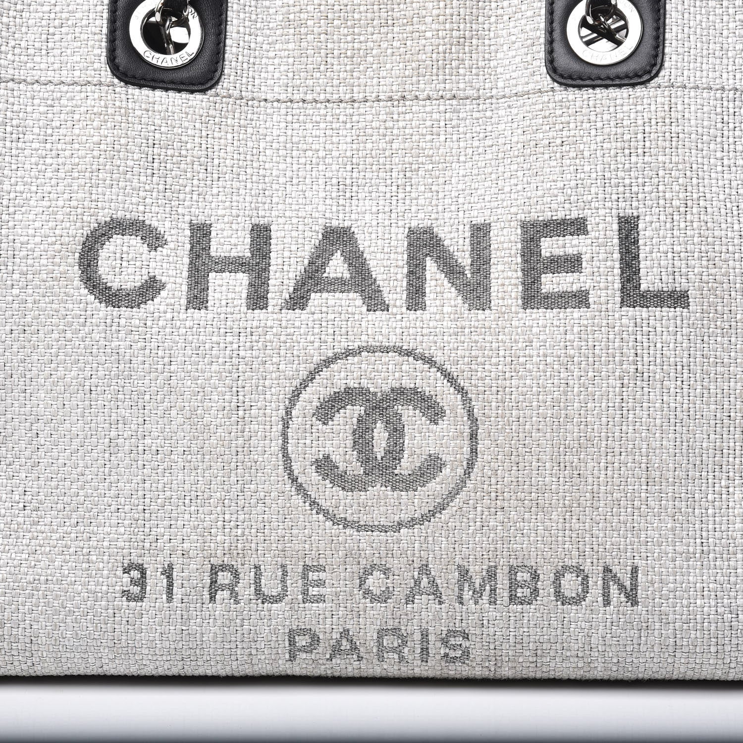 Chanel Canvas Small Deauville Tote Grey 9 of 9