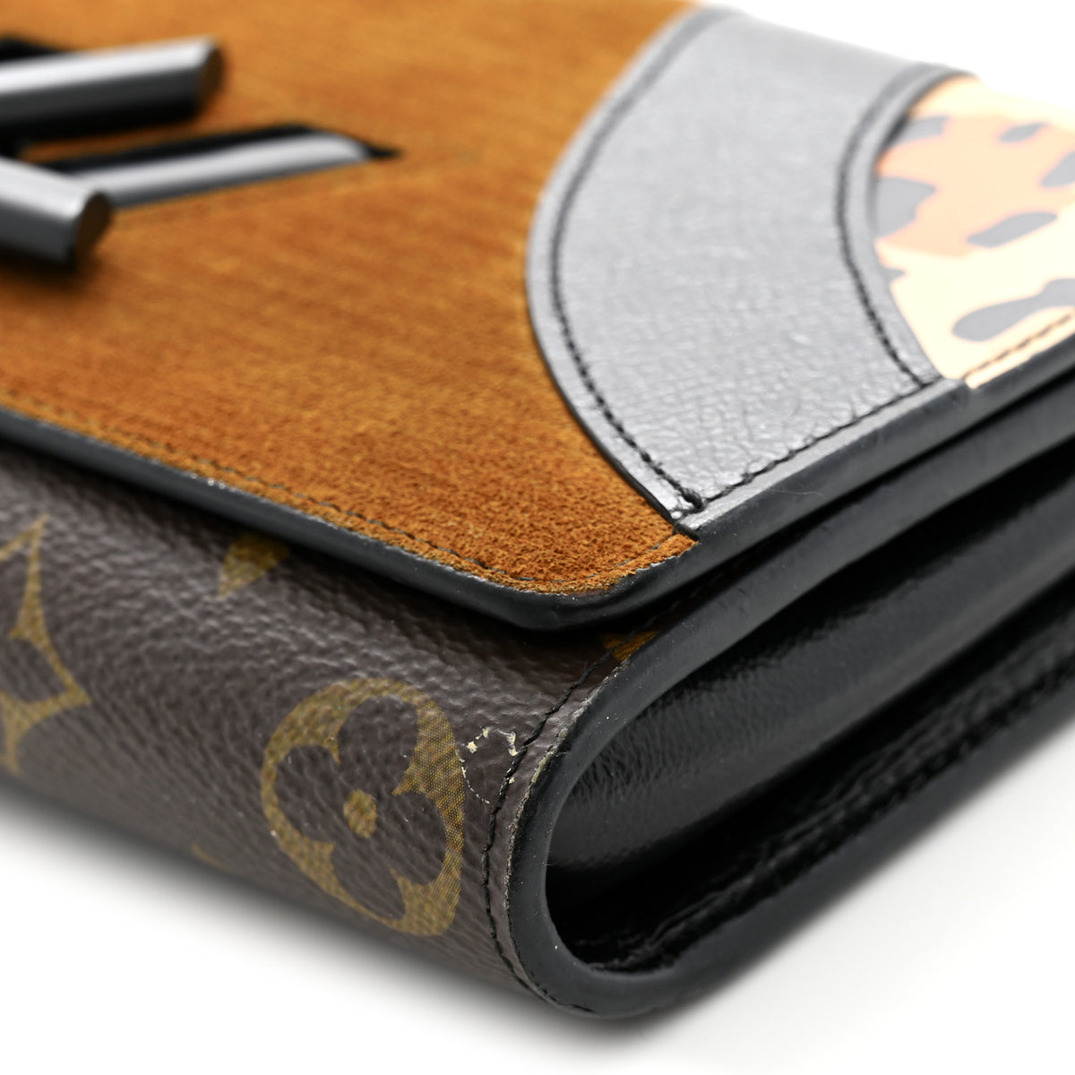 Calfskin Monogram Wild At Heart Twist Chain Wallet