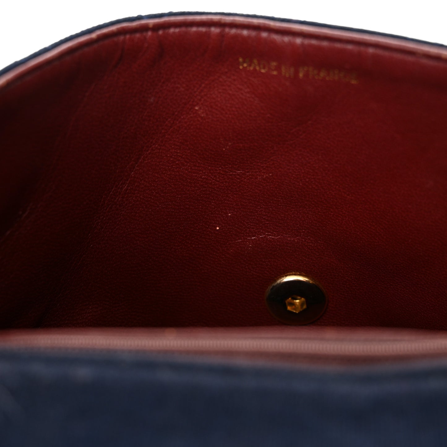 Jersey Lambskin Quilted Mini Square Flap Navy
