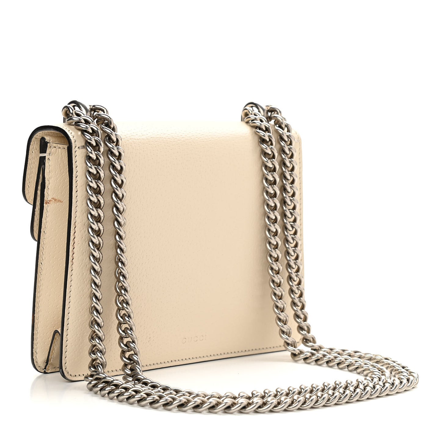 Textured Calfskin Crystal Mini Dionysus Shoulder Bag Mystic White