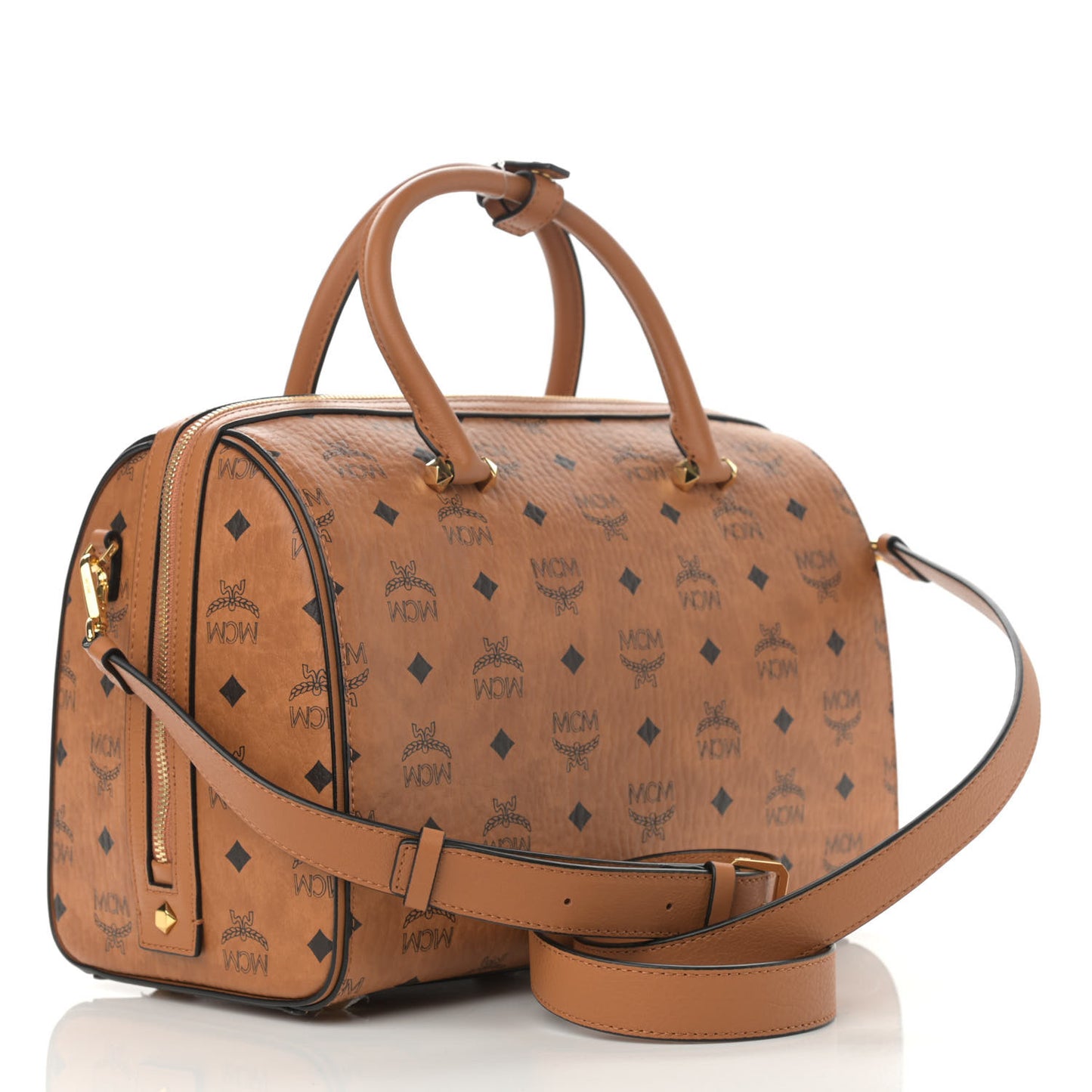 Visetos Medium Boston Bag Cognac