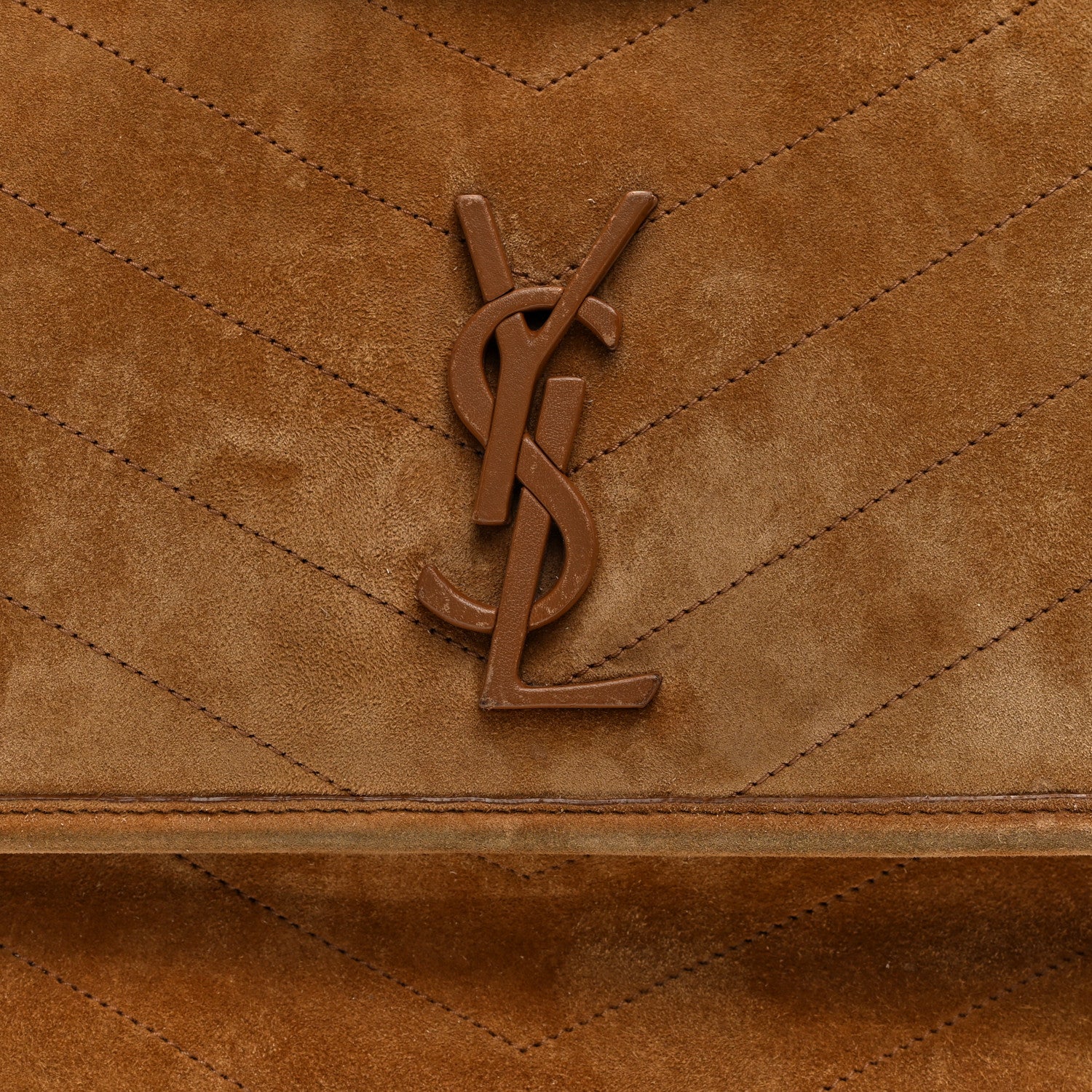 Saint Laurent Suede Monogram Medium Niki Chain Satchel Cinnamon 7 of 9