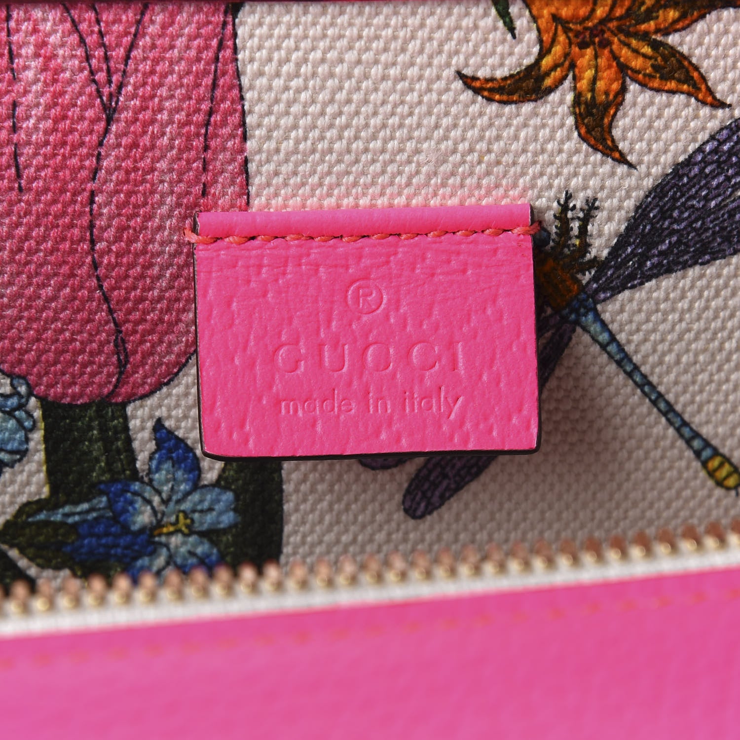 Gucci Canvas Medium Flora Tote Fuchsia 8 of 8
