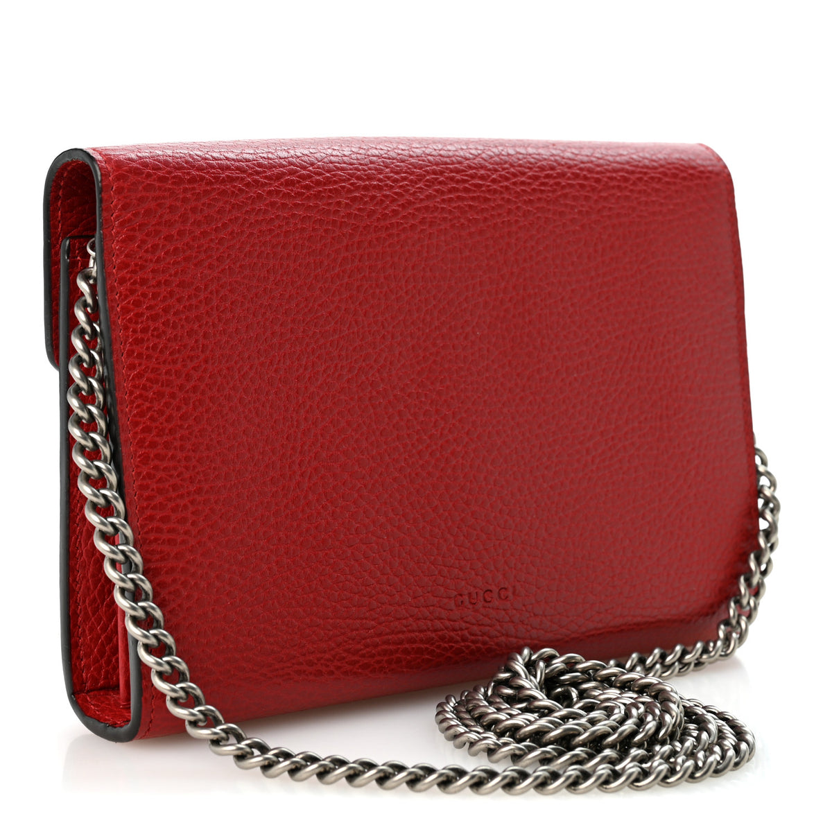 Calfskin Mini Dionysus Chain Wallet Hibiscus Red
