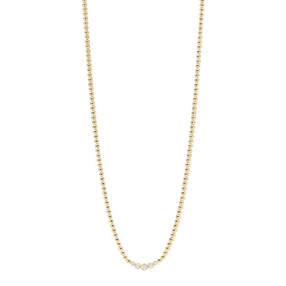 Jennifer Meyer 18K Yellow Gold Diamond Mini Bezel Tennis Necklace 1 of 4