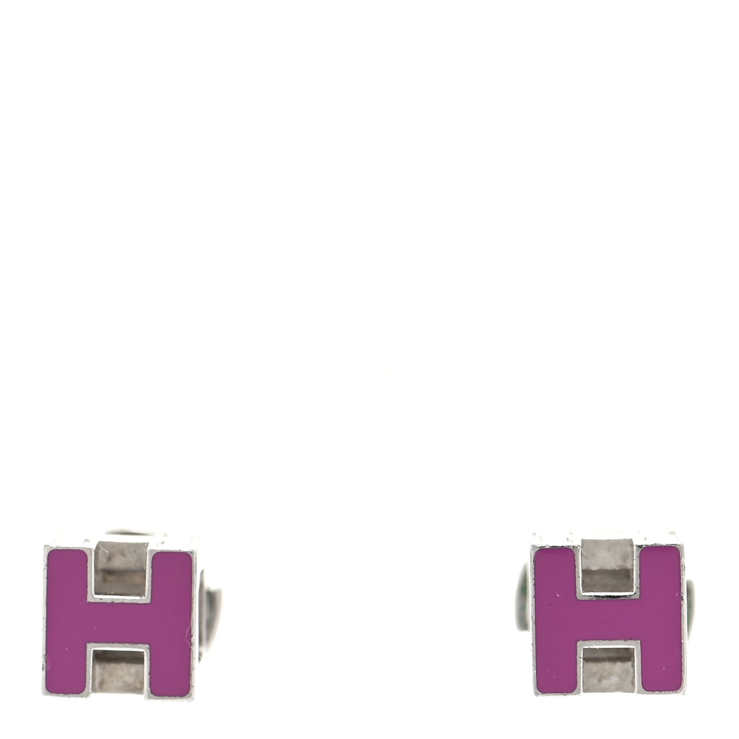Palladium Lacquered Cage d'H Earrings Rose Indien