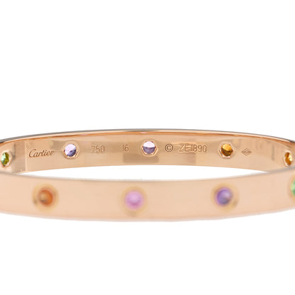 Cartier 18K Pink Gold Sapphire Garnet Amethyst LOVE Bracelet 16 4 of 5