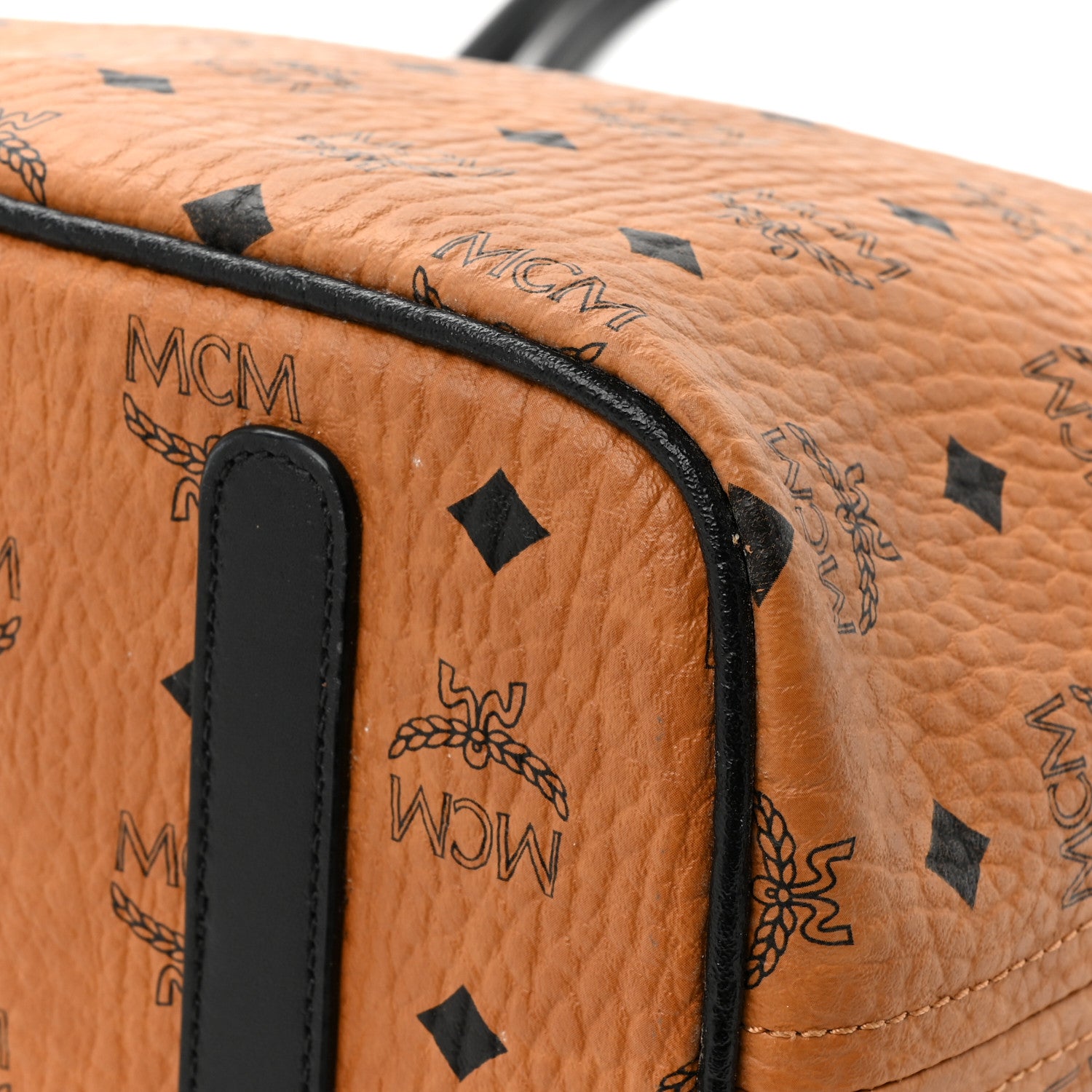 MCM Visetos Medium Project Reversible Shopper Tote Cognac 23 of 23