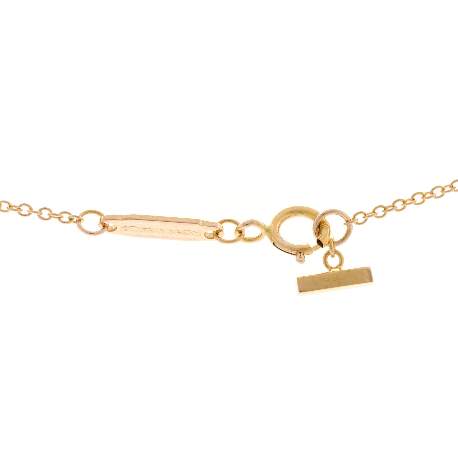 Tiffany 18K Rose Gold Mini T Smile Pendant Necklace 1815624