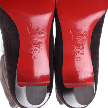 Christian Louboutin Suede Bourge 50 Tall Boots 38 Brown 6 of 9