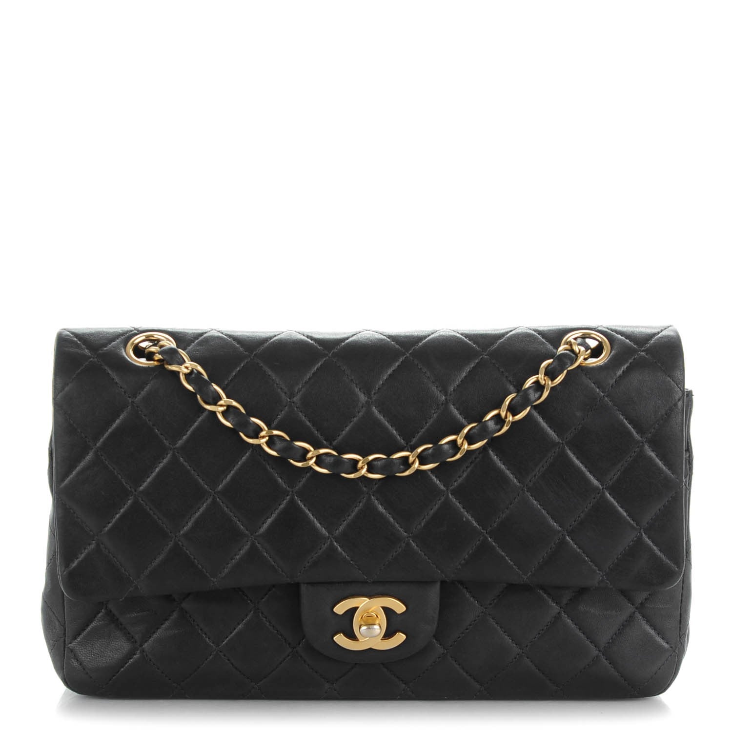 Chanel Lambskin Quilted Medium Double Flap Navy 1 of 7