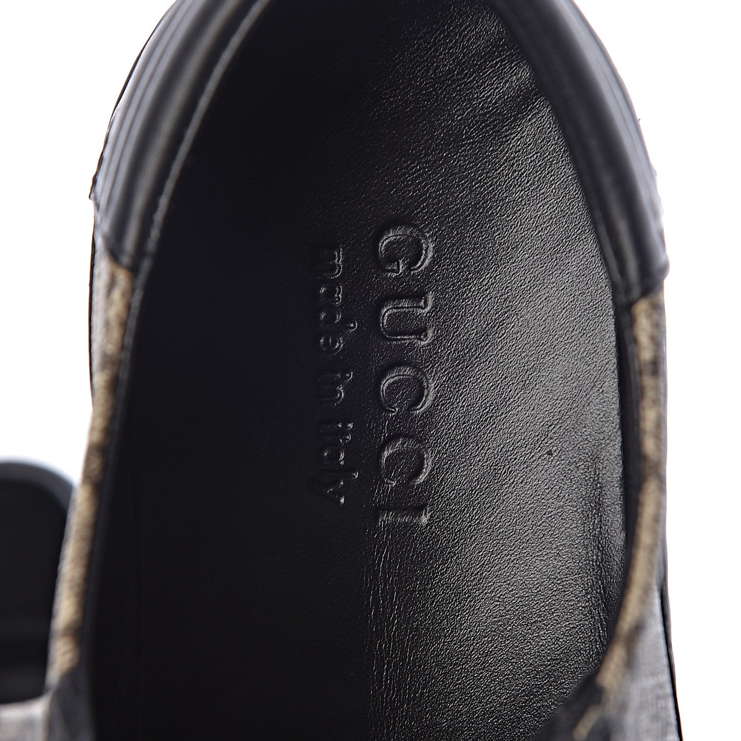 Gucci GG Supreme Monogram Mens Low Top Sneakers 8 Black Beige Ebony 5 of 9