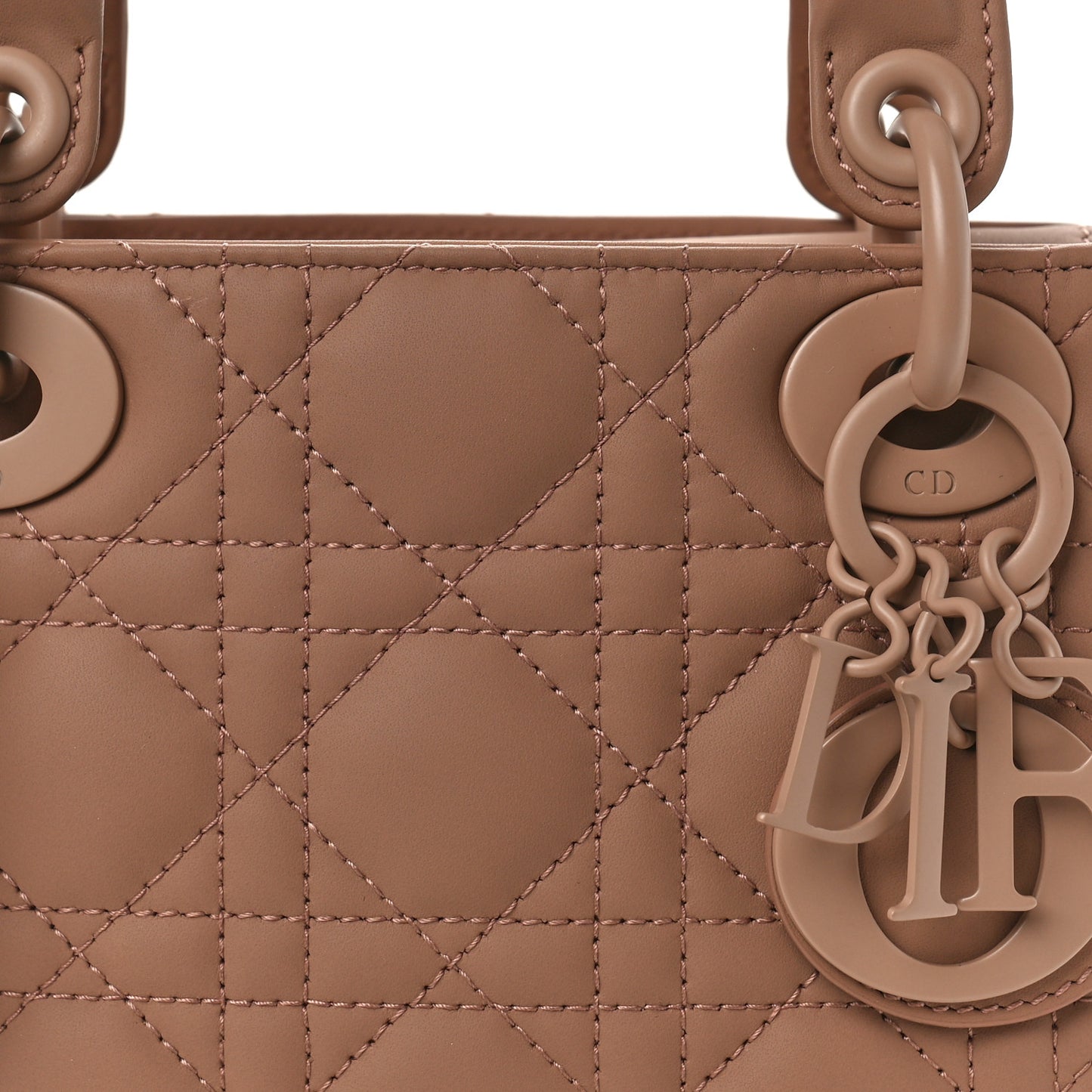 Ultra Matte Calfskin Cannage Mini Lady Dior Light Beige