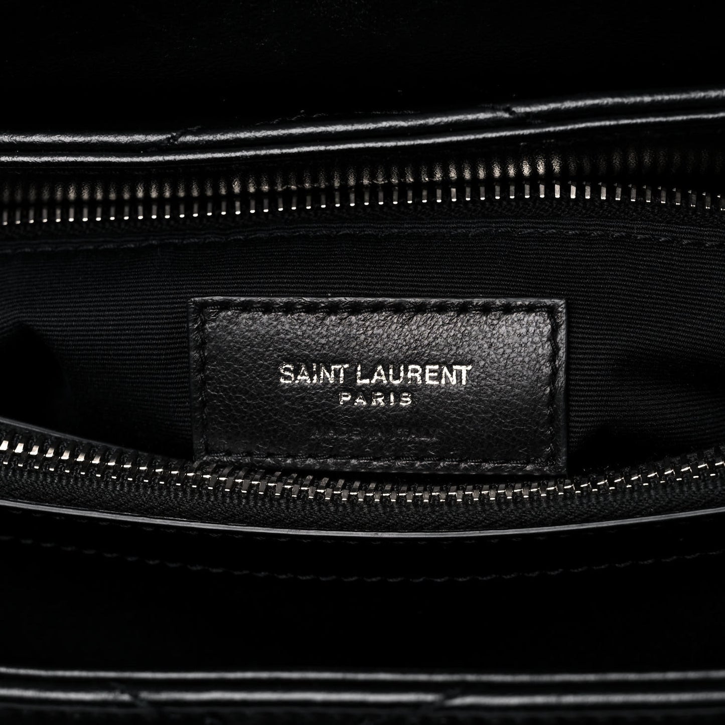 Calfskin Y Quilted Monogram Medium Loulou Chain Satchel Black