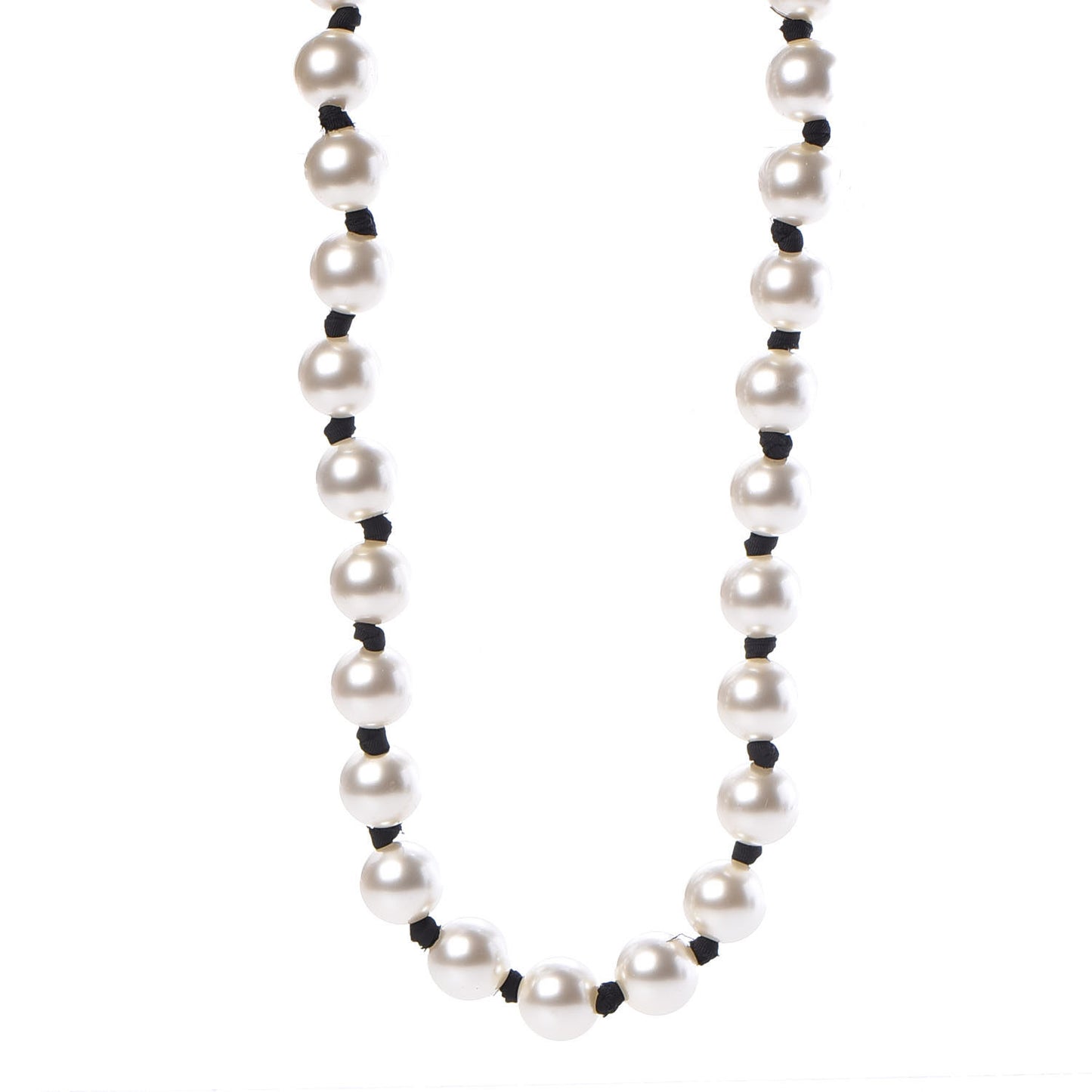 Pearl Long CC Necklace Gold