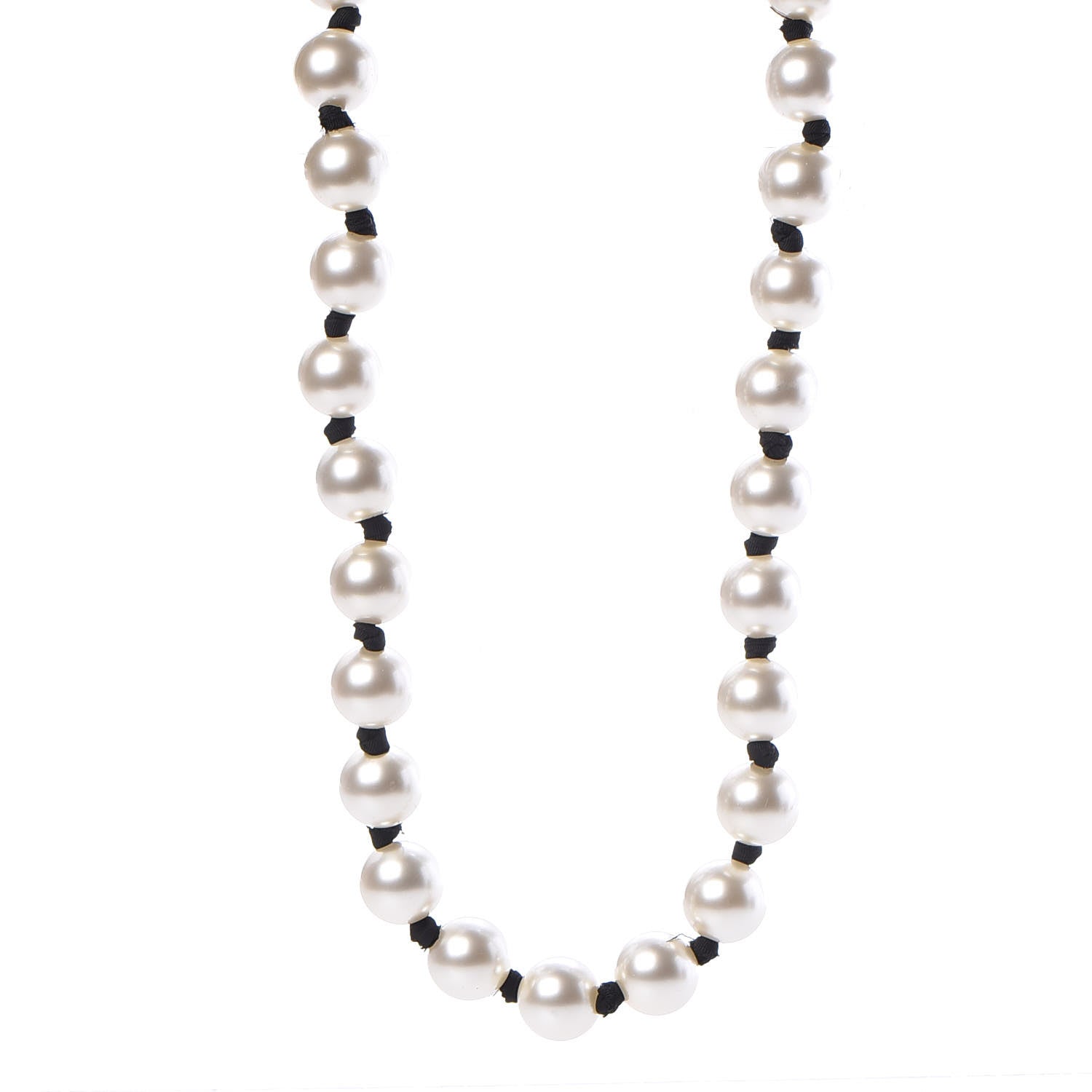 Chanel Pearl Long CC Necklace Gold 1 of 11