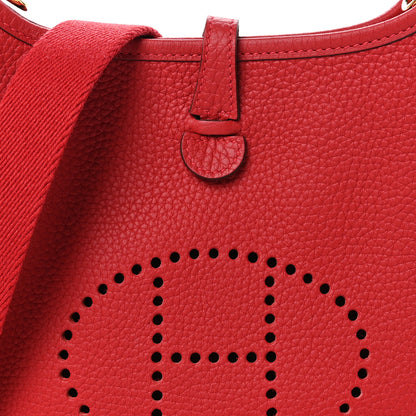 Hermes Taurillon Clemence Evelyne TPM Rouge Casaque 8 of 10
