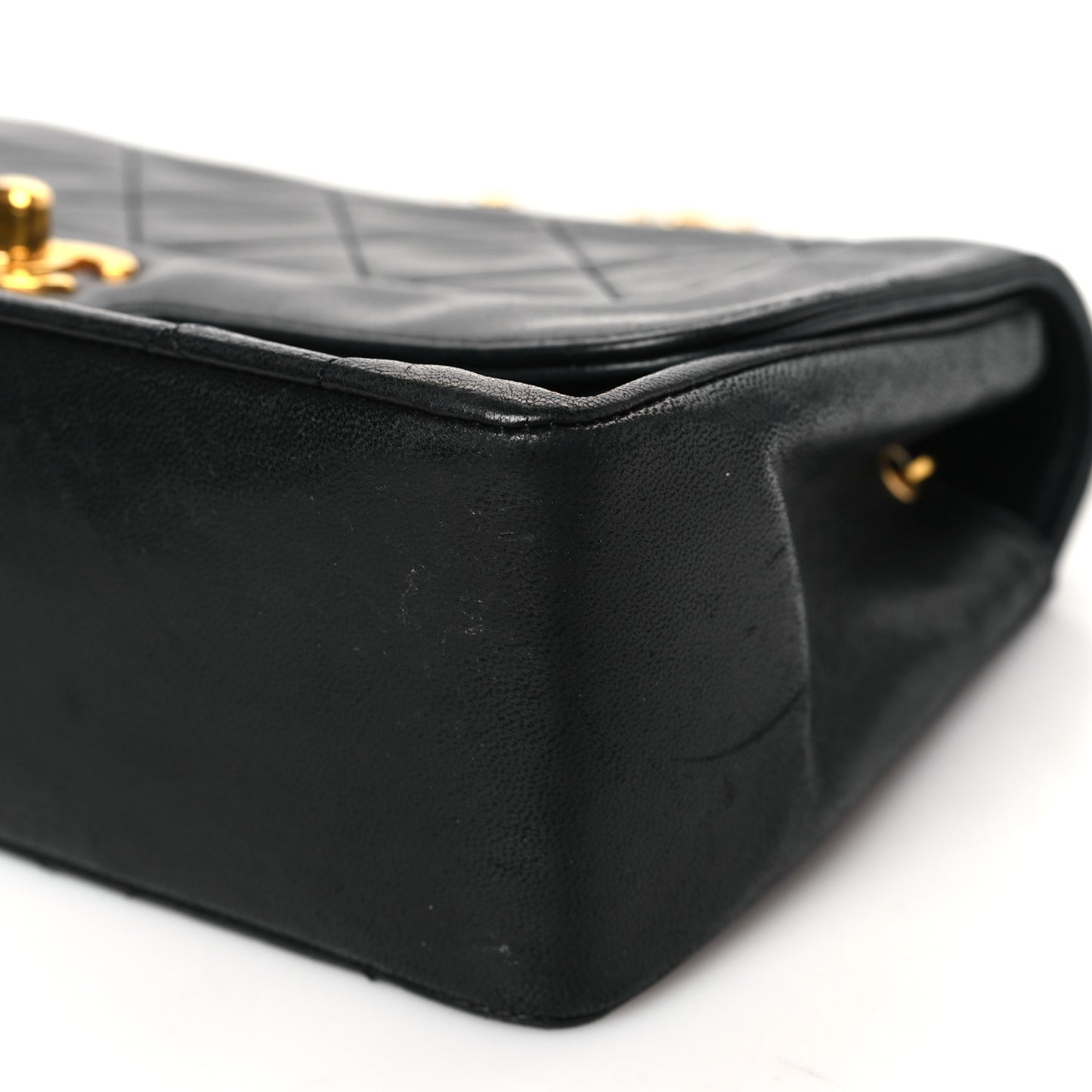 Lambskin Quilted Small Single Flap Black