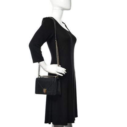 Christian Dior Grained Calfskin Small Diorama Flap Bag Black 2 of 11